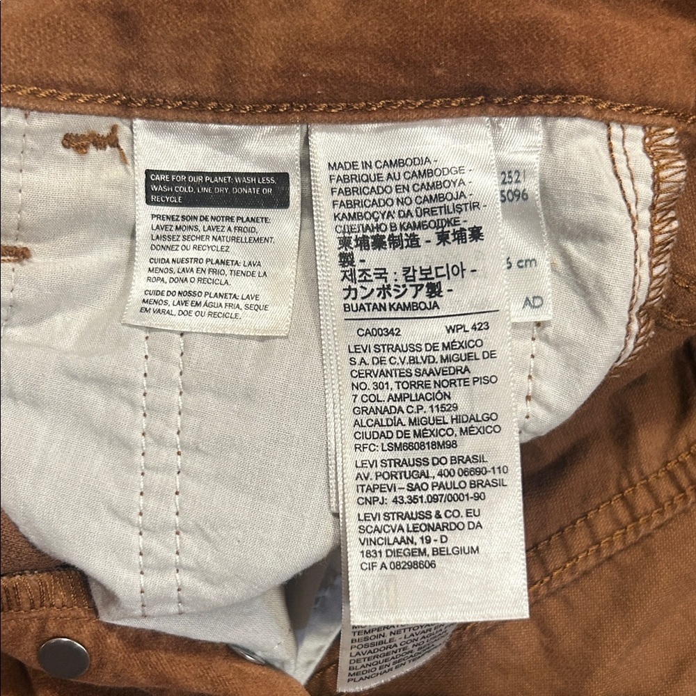 Levi’s Ribcage Straight Ankle Pants Brown High Rise W26 L27 - Picture 10 of 12